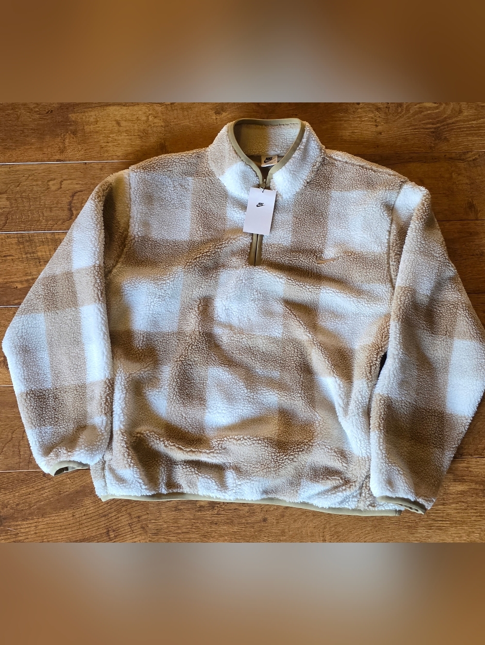 Nike Club Fleece Winterized Half-Zip Pullover Brown Beige Mens XL FZ0896-247